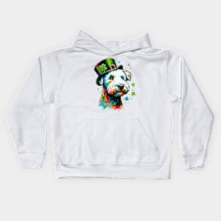 Bedlington Terrier Celebrates Saint Patrick's Day Kids Hoodie